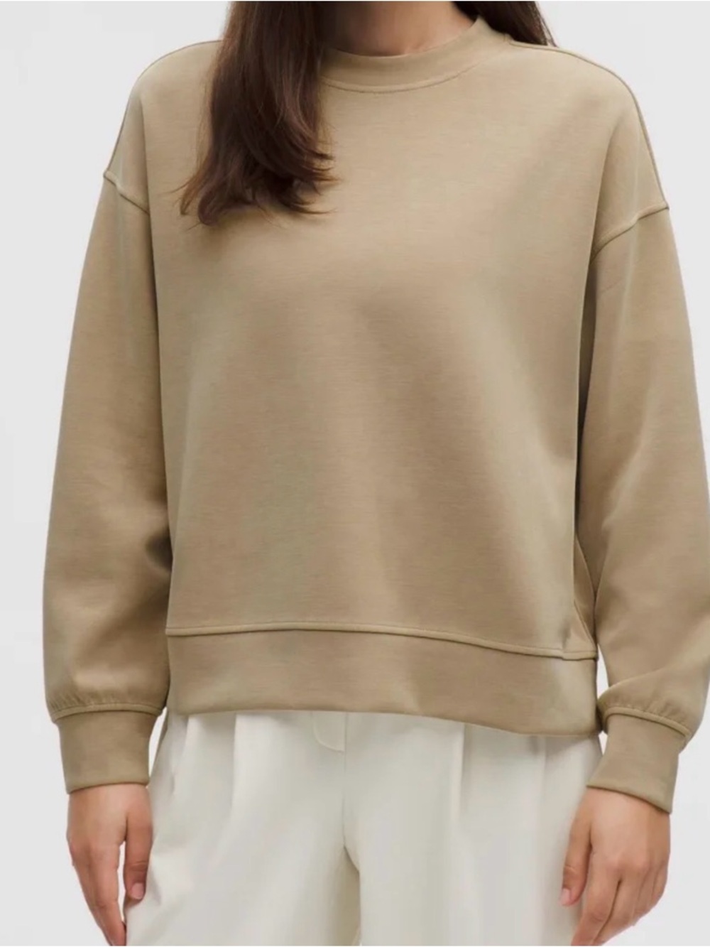 lululemon Women's Oversized Crewneck Sweatshirt in Tan/Taupe -NWOT